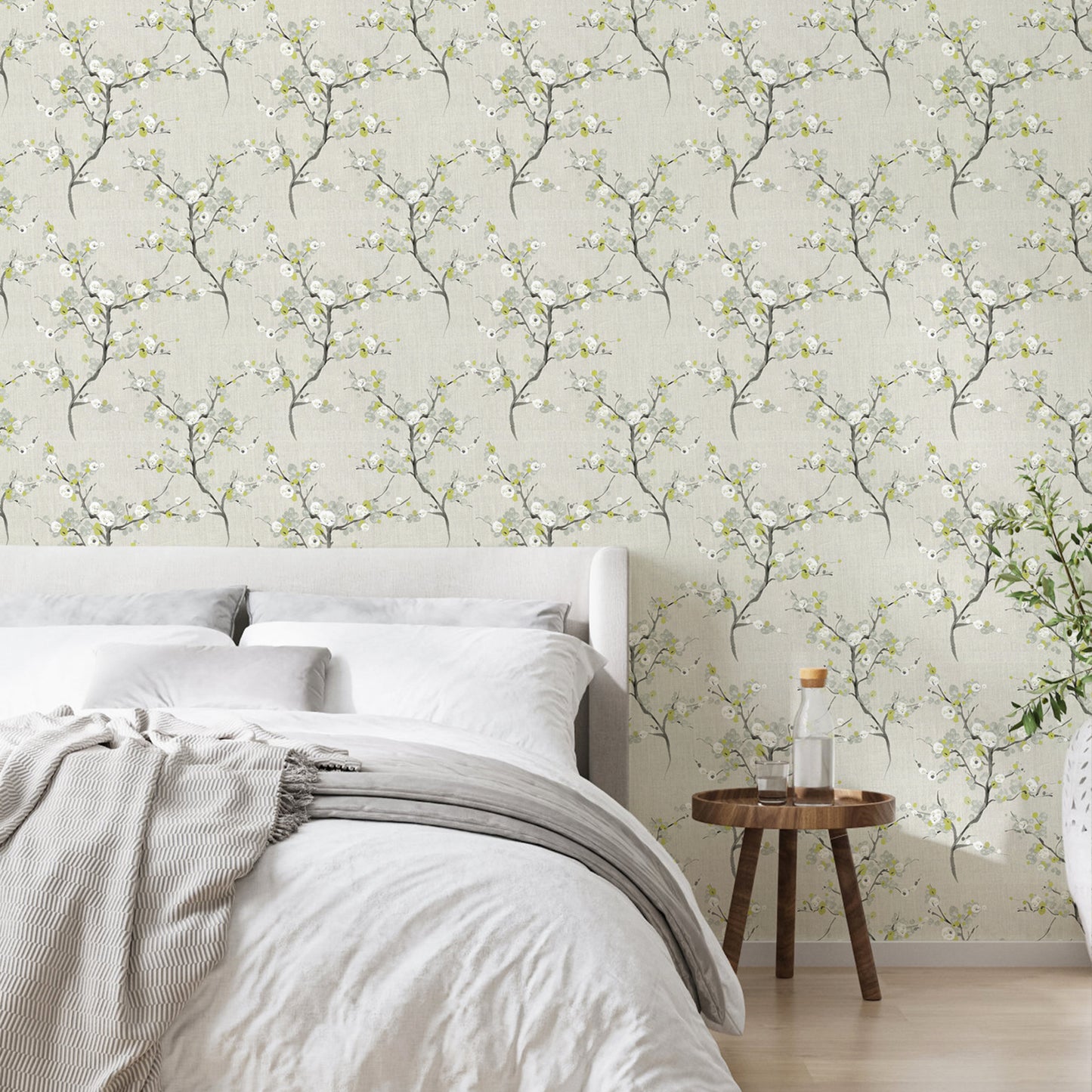 UMIGGEE Floral Peel and Stick Wallpaper Beige Floral Wall Paper 17.7" x 118" Removable Wallpaper