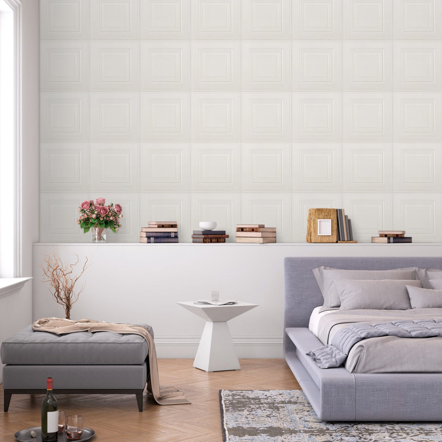 Abyssaly Drop Peel and Stick Ceiling Tile 13.78" x 13.78" 16 Pcs White Foam Ceiling Tile,3D Wall Panels, Easy to Install for Ceiling and Wall Coverage Area 21 sq.ft.