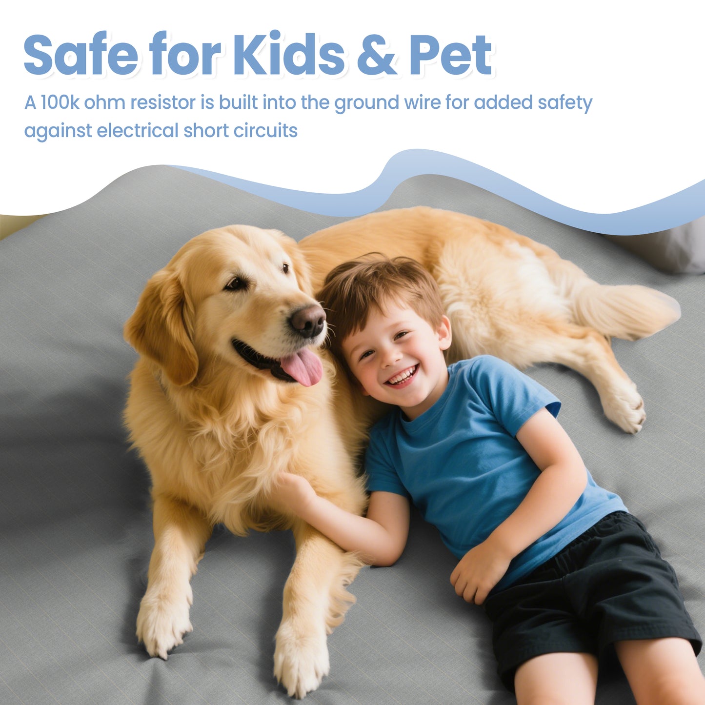 Alow Grounding Sheets King Size Gray Fiber Grounding Sheet 90% Organic Cotton + 10% Pure Silver Fitted Bed Sheet Earth Connected Bedding with Grounding Cord