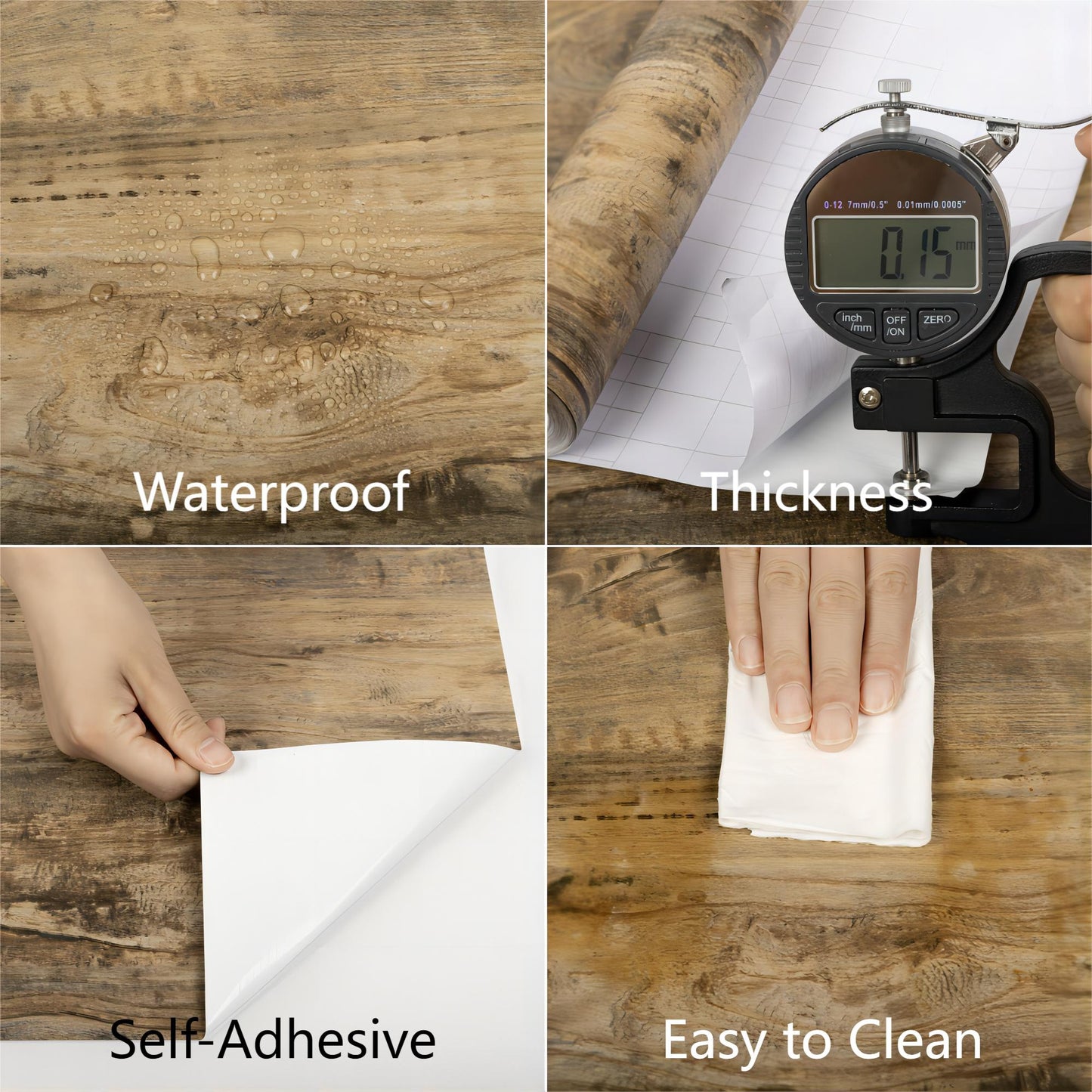 Abyssaly 15.7" x 394" Brown Wood Grain Contact Paper Peel and Stick Wallpaper Antique Wood Contact Paper for Cabinets, Self-Adhesive Detachable Wood-Facing Wallpaper for Countertop Drawer