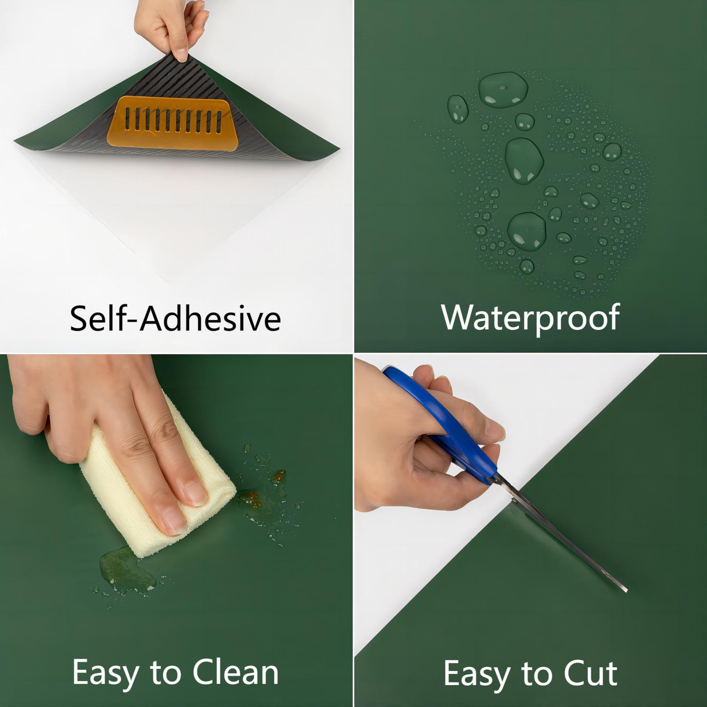 UMIGGEE Vinyl Flooring 12-in x 12-in (10Pcs/Pack) Peel and Stick Floor Tile/Coverings Easy to Install Flooring for Kitchen Living Room (10 sq. ft./Pack, 5 Green and 5 White)