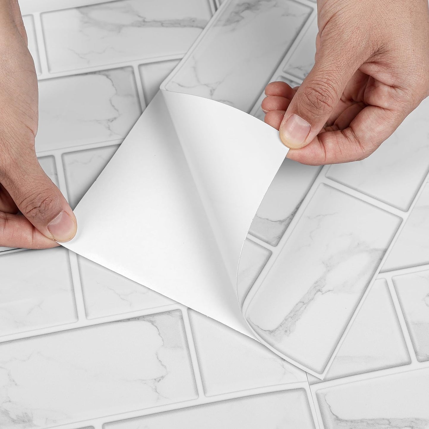 UMIGGEE Backsplash Tile Peel and Stick, 12-Sheet Stick on Subway Tiles for Kitchem, Bathroom Back Splashes, 11.8" x 5.9", White