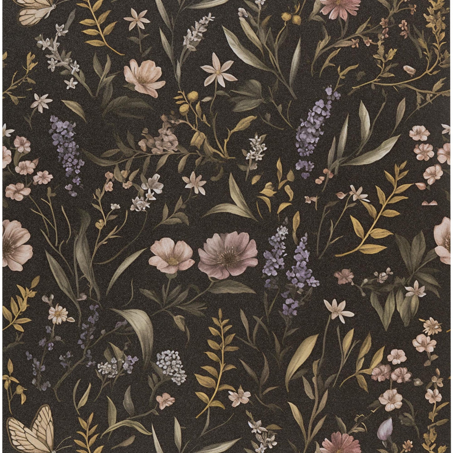 UMIGGEE Floral Wallpaper Peel and Stick Wallpaper Self Adhesive Black Wall Paper Contact Paper 17.3-in x 118-in Home Decor Wall Covering Old Furniture Renovation