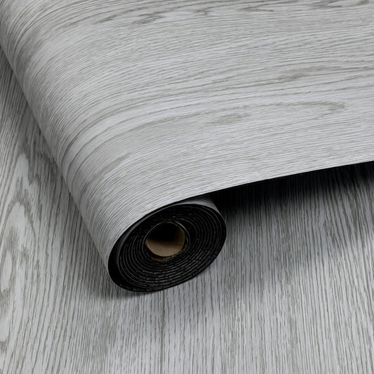 UMIGGEE Gray Peel and Stick Vinyl Flooring Roll 23"x 196"/31 Sq.Ft Thicken Self-Adhesive Vinyl Wood Planks Wear-Resistant Easy DIY Install Home Decor