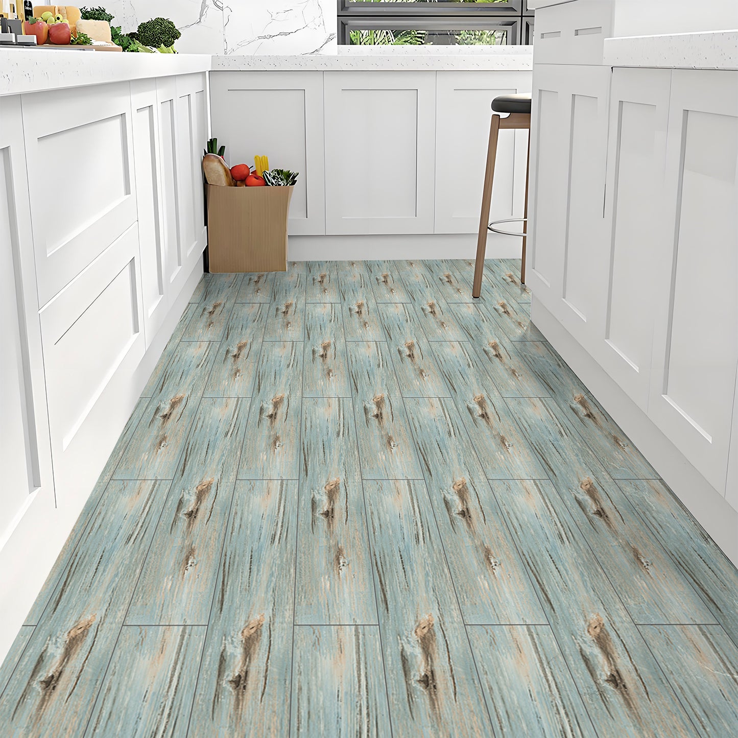 Abyssaly 35.8" x 5.9" 20Pcs Wood Peel and Stick Vinyl Flooring Self Adhesive Floor Tiles Waterproof Thick Removable Flooring Tiles