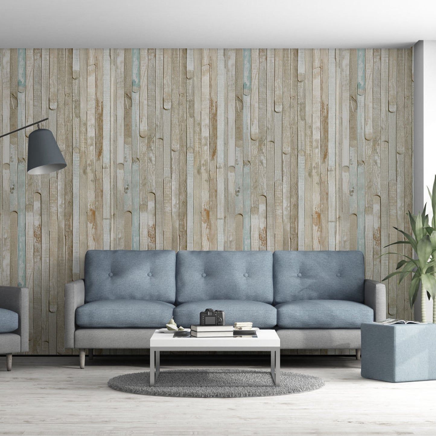 UMIGGEE 17.7" x 118" Rustic Wood Wallpaper Self-Adhesive Removable Wallpaper Blue Peel and Stick Wallpaper Vinyl Wood Wall Paper for Home Decoration Wall Covering Old Furniture Renovation