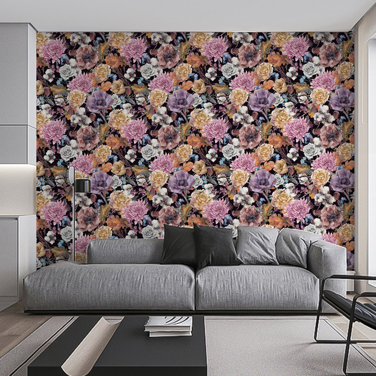 Abyssaly Floral Wallpaper 17.7" x 118" Peel and Stick Wallpaper Self-adhesive Removable Contact Paper Vintage Wallpaper