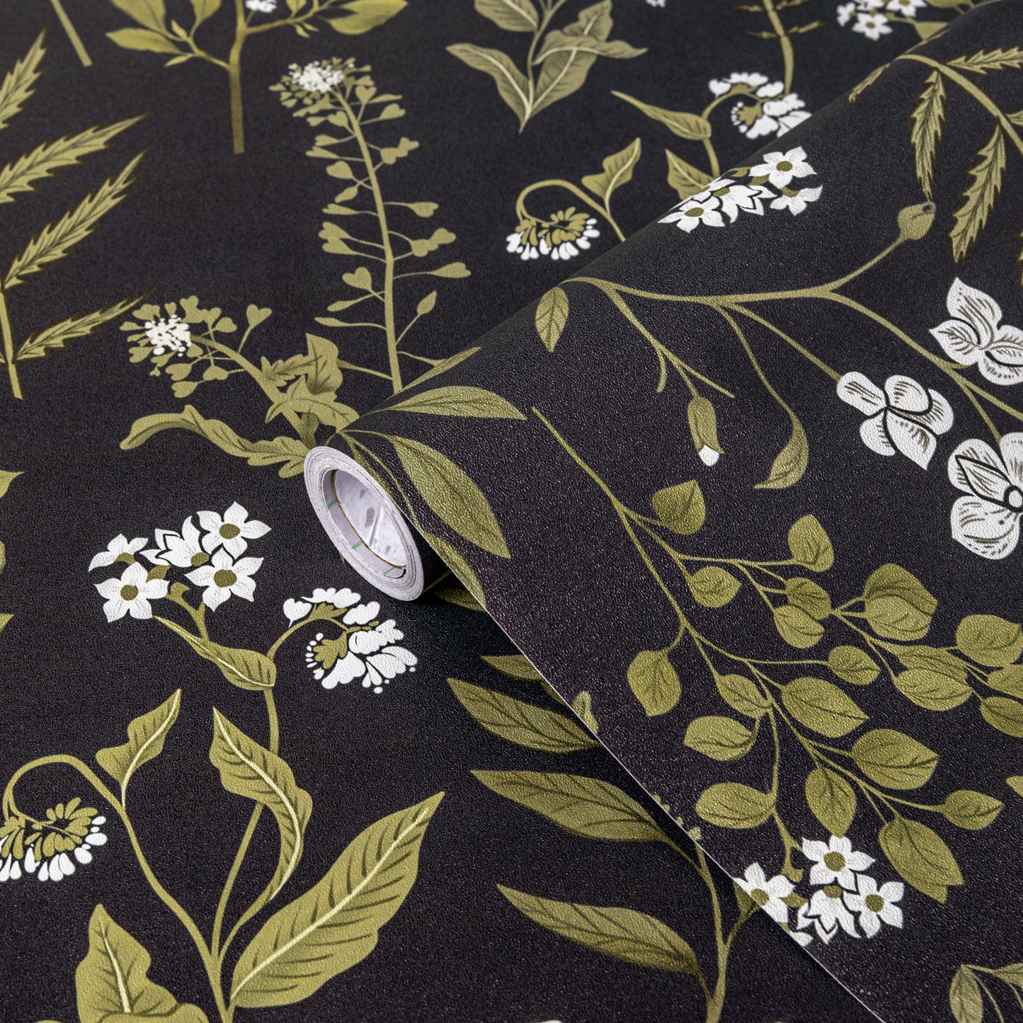 UMIGGEE Floral Wallpaper Peel and Stick Floral Black Wallpaper Self Adhesive Flower Wall Paper Contact Paper 17.7" x 118" Home Decor Wall Covering Old Furniture Renovation