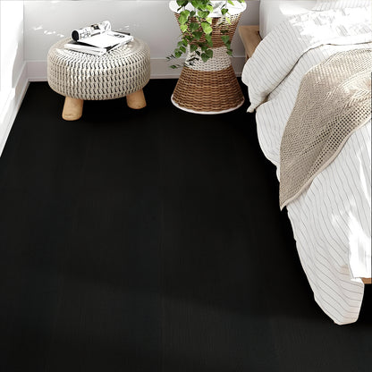 Abyssaly Black Wood Peel and Stick Flooring Tiles Vinly Tile 15.7" x 118" /12.9 Sq.Ft. Self-Adhesive Floor Tile Wood Grain Look for Kitchen Dinning Room Bedroom Home Decoration