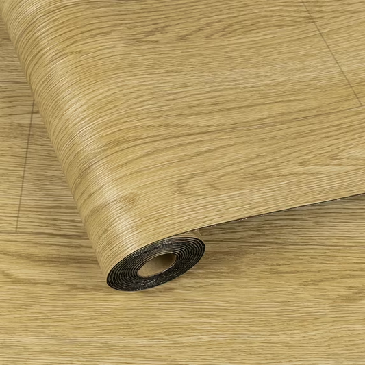 Lxcreat 118-in x 15.7-in Peel and Stick Vinyl Flooring Roll Thicken Self Adhesive Vinyl Floor Tiles Wood Flooring, Brown