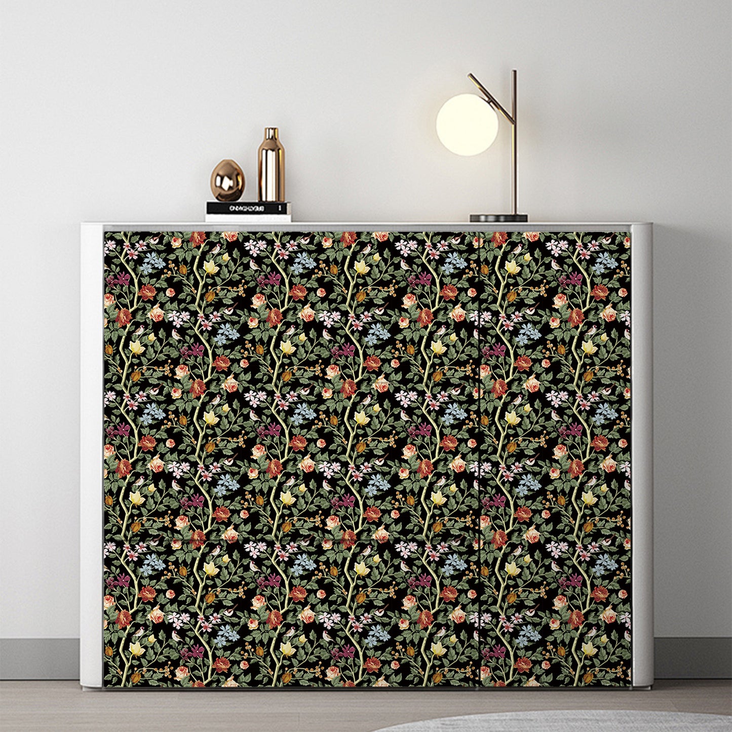UMIGGEE Floral Wallpaper Peel and Stick Flower Wall Paper Self Adhesive Wallpaper 17.7-in x 236-in Contact Paper Removable Wallpaper for Home Decor Wall Covering Old Furniture Renovation