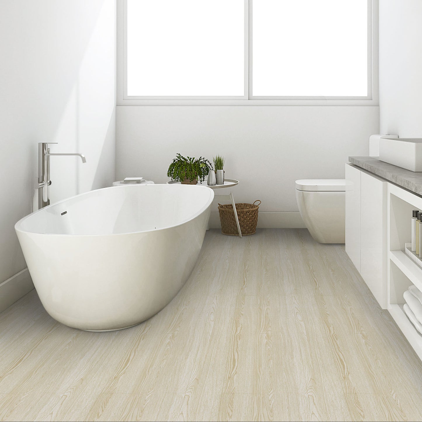 UMIGGEE Peel and Stick Vinyl Flooring Roll 23-in x 196-in/31 Sq.Ft Thicken Self-Adhesive Vinyl Wood Grain Floor Wear-Resistant Easy DIY Install Home Decor