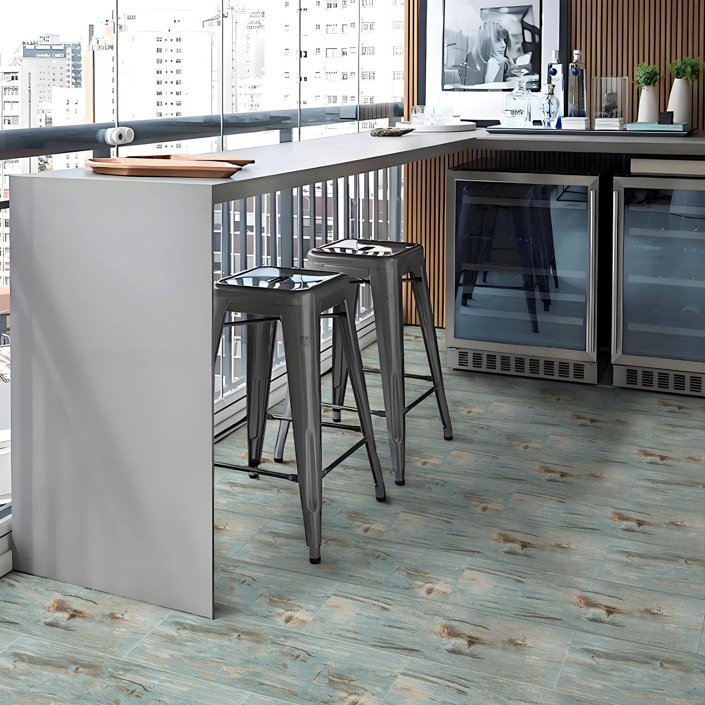 Abyssaly 35.8" x 5.9" 10 Pcs Wood Vinyl Flooring Tile Peel and Stick Floor Tile Self Adhesive Bathroom Floor Tiles Waterproof Thick Removable Flooring Tiles