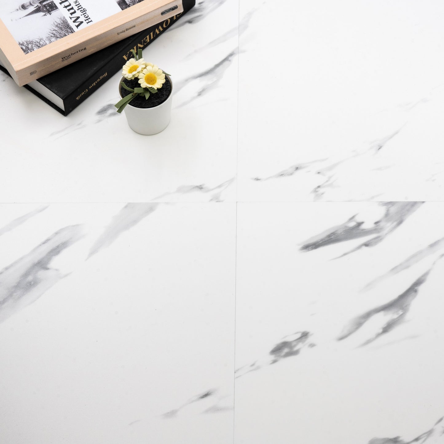 UMIGGEE White Marble Peel and Stick Floor Tile Vinyl Flooring 12-in x 12-in Upgrade Thickness for Kitchen Living Room Bedroom Home Decor 10Pcs/Pack (10 Sq. ft./Pack)