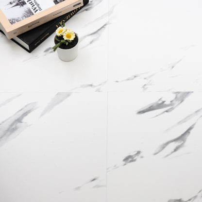 UMIGGEE White Marble Peel and Stick Floor Tile Vinyl Flooring 12-in x 12-in Upgrade Thickness for Kitchen Living Room Bedroom Home Decor 10Pcs/Pack (10 Sq. ft./Pack)
