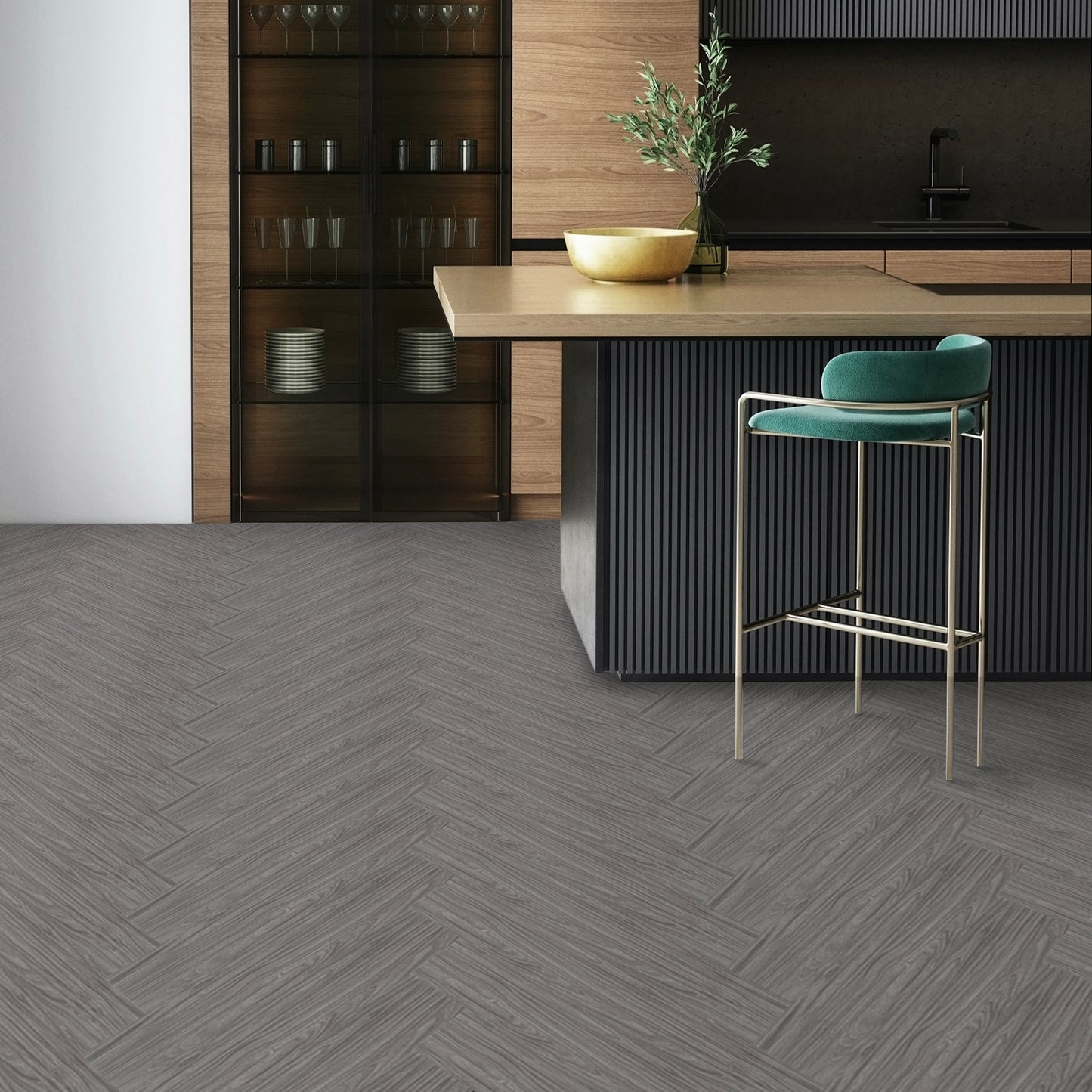 UMIGGEE Gray Peel Stick Flooring 35-in x 5.7-in x 1.0mm 20-Pcs Vinyl Flooring Wood Grain Floor Tiles Easy to Install for Bathroom Kitchen Living Room
