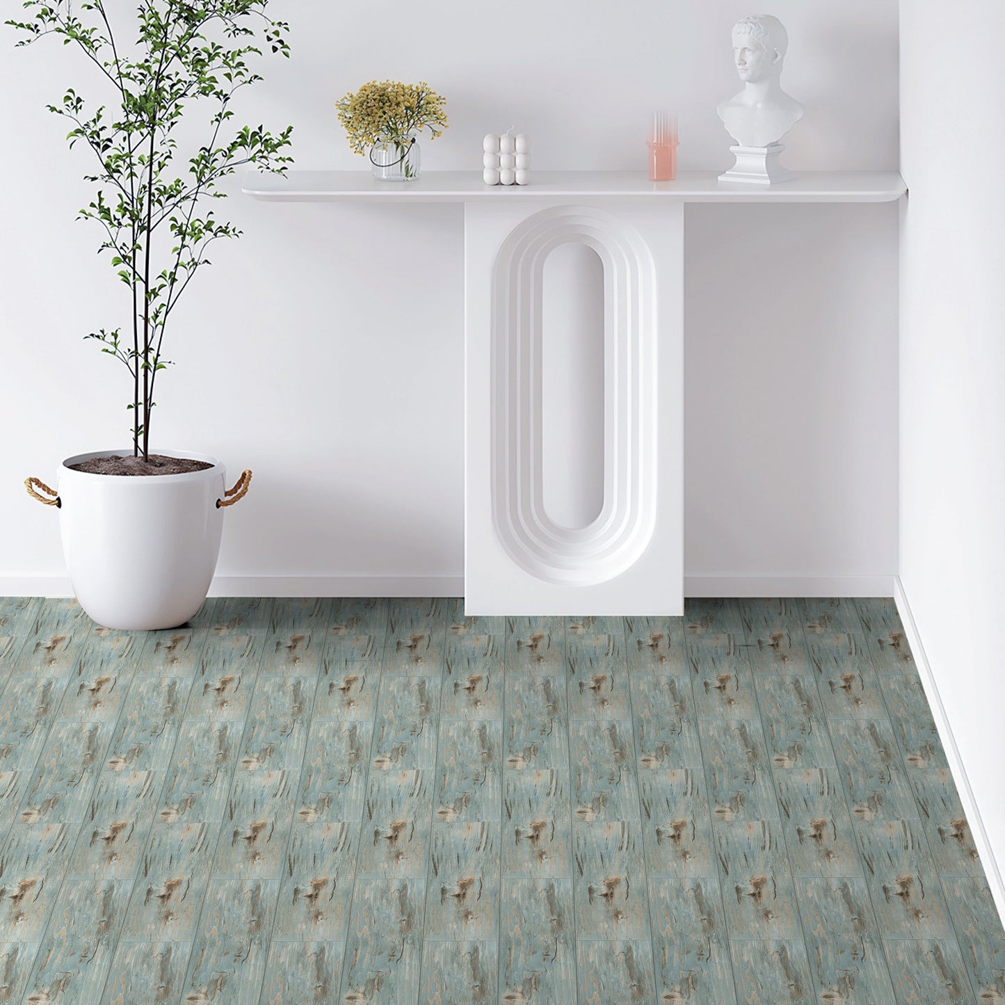 Abyssaly 35.8" x 5.9" 10 Pcs Wood Vinyl Flooring Tile Peel and Stick Floor Tile Self Adhesive Bathroom Floor Tiles Waterproof Thick Removable Flooring Tiles