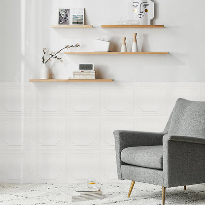 Abyssaly Drop Ceiling Tile, 13.7" x 13.7" 16 Pcs, 3D Wall Panels Foam Peel and Stick Ceiling Tiles Decorative Easy Install PVC Ceiling Panels for Interior Kitchen Bathroom Basement, White