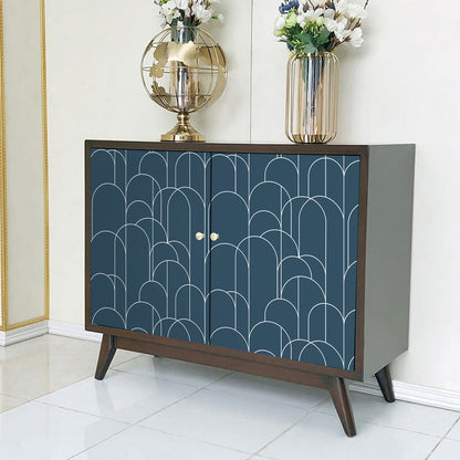 Abyssaly Peel and Stick Wallpaper Geometric Wallpaper 17.7" x 118" Self-Adhesive Wallpaper Removable Wallpaper for Home Decoration and Furniture Renovation Blue Wallpaper