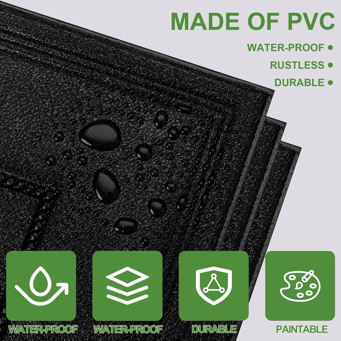 Abyssaly Peel and Stick Ceiling Tile 13.7" x 13.7" 16 Pcs Black Ceiling Tile Coverage Area 21 sq.ft, Easy to Install for Ceiling and Wall, Plain Black