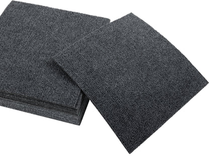 UMIGGEE Peel and Stick Carpet Tiles Smoke Grey Self-Adhesive Square Soft Carpet Floor Tiles 12" x 12" Carpet Easy Install DIY Floor Tiles for Kids Room Bedroom Dining Room 10 PCS.（10 sqft/Box）