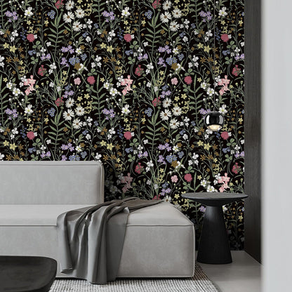 Abyssaly 17.7" x 393" Peel and Stick Wallpaper Self Adhesive Removable Waterproof Flower Wallpaperfor Bedroom Living Room
