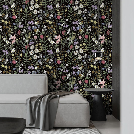 Abyssaly 17.7" x 393" Peel and Stick Wallpaper Self Adhesive Removable Waterproof Flower Wallpaperfor Bedroom Living Room