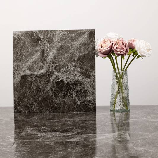 Lxcreat 12 x 12 inch Peel and Stick Floor Tile White and Grey Marble Look Self Adhesive Vinyl Flooring Waterproof