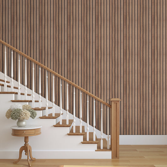 UMIGGEE Wood Slat Wallpaper Peel and Stick Wallpaper Faux Brown Shiplap Contact Paper Wood Panel Grain Wall Paper Self Adhesive Removable Vintage Decorative for Wall Covering 17.3 Inch x 118 Inch