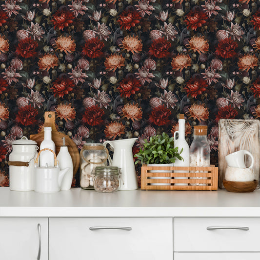 UMIGGEE Floral Wallpaper Multicolor Peel and Stick Wallpaper Self Adhesive Wall Paper 17.3-in x 118-in Contact Paper for Home Mural Wall Decor Wall Covering Old Furniture Renovation
