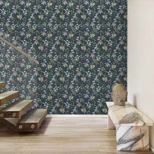 UMIGGEE Floral Wallpaper Multicolor Peel and Stick Wallpaper Self Adhesive Wall Paper 17.3-in x 118-in Contact Paper for Home Mural Wall Decor Wall Covering Old Furniture Renovation