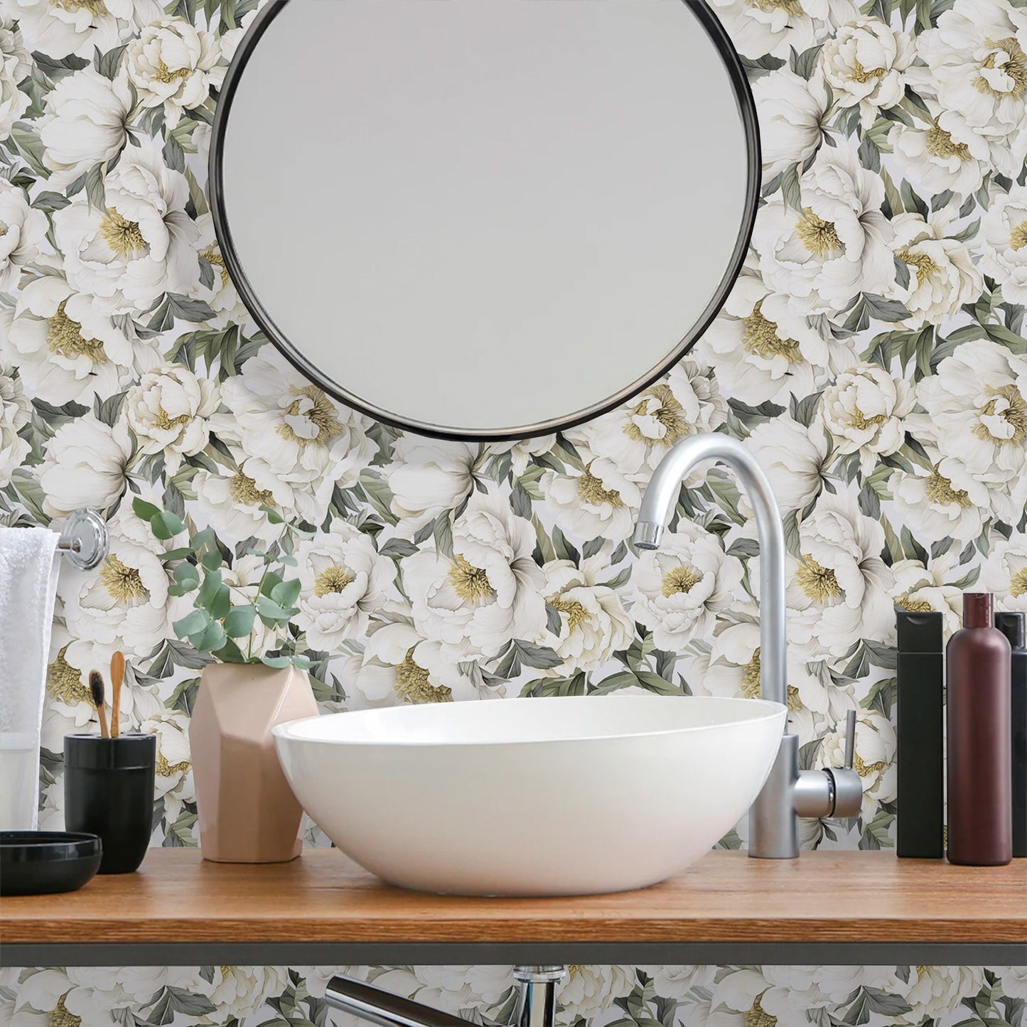 Abyssaly Floral Peel and Stick Wallpaper 17.7" x 118" Removable Self Adhesive Wallpaper Vinyl Contact Wall Paper for Bedroom Bathroom Closet Countertop