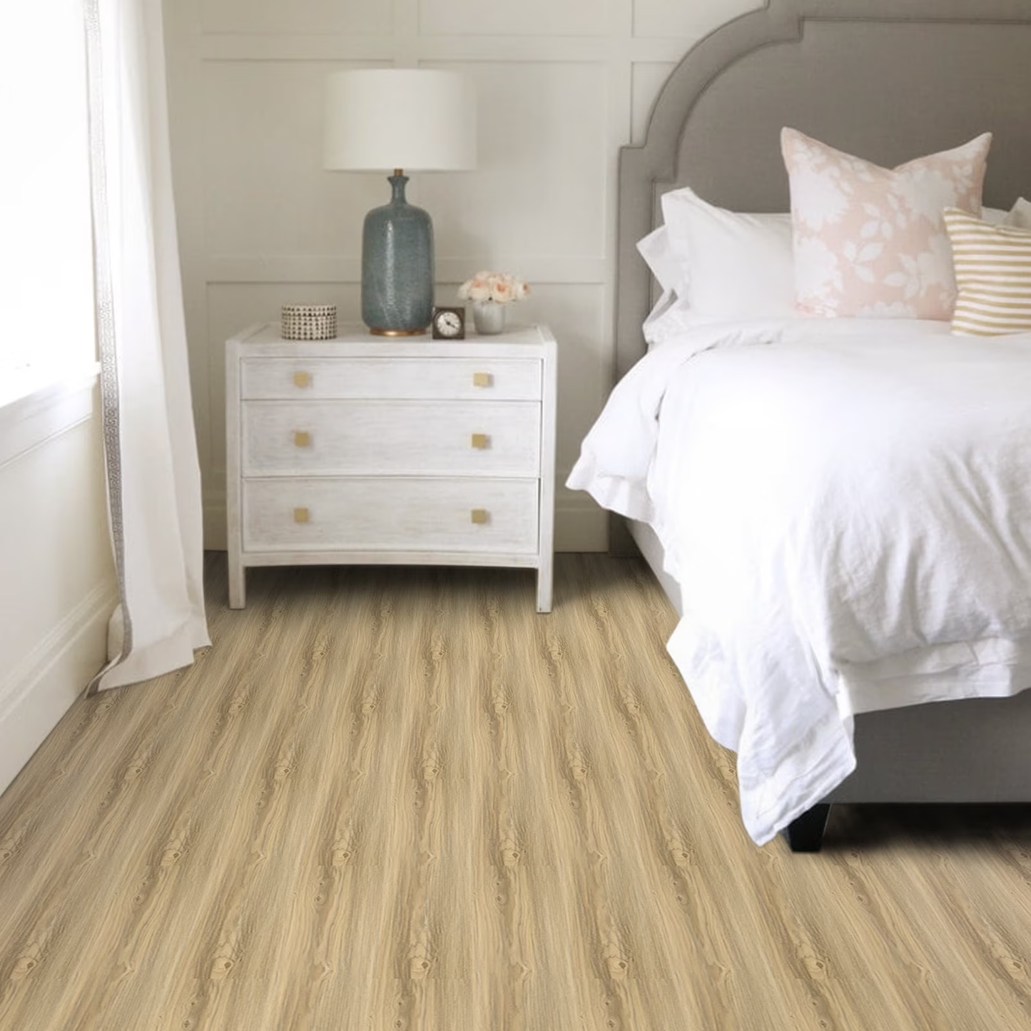 Lxcreat Vinyl Flooring Peel and Stick Floor Tile 35in x 6in 10Pcs Brown Wood Flooring for Bathroom, Kitchen, Living Room, Bedroom, 15 Sq. ft