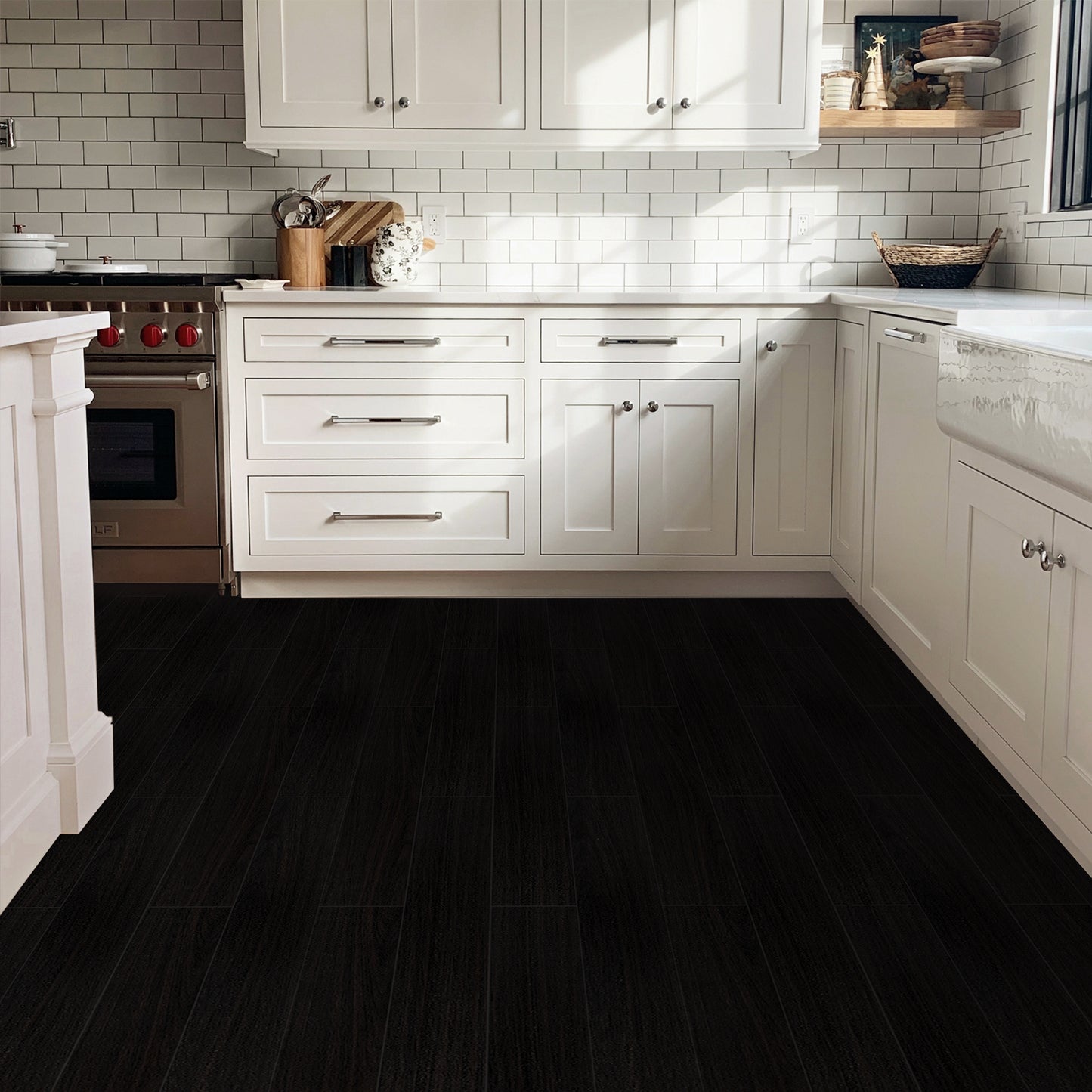 UMIGGEE Brown Peel Stick Flooring 35-in x 5.7-in x 1.0mm 10-Pcs Vinyl Flooring Wood Grain Floor Tiles Easy to Install for Bathroom Kitchen Living Room Home Decor
