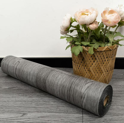 Vinyl Flooring Peel and Stick Roll 15.7-in x 118-in Self Adhesive Vinyl Floor Wood Plank Flooring Wood Grain Floor Dark Gray