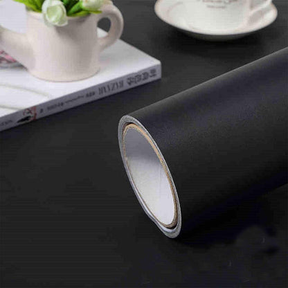 Abyssaly Matte Black Wallpaper Peel and Stick Wallpaper Contact Paper Self-Adhesive Removable Wallpaper Waterproof Wallpaper 15.7" x 78.7" for Kitchen Countertop Cabinet Wardrobe