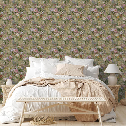 Abyssaly floral Wallpaper, 17.3" x 118" Peel and Stick Wallpaper Art Self-Adhesive Removable Contact Paper for Cabinets, Home Decoration, Wall Covering, Antique Furniture Renovation