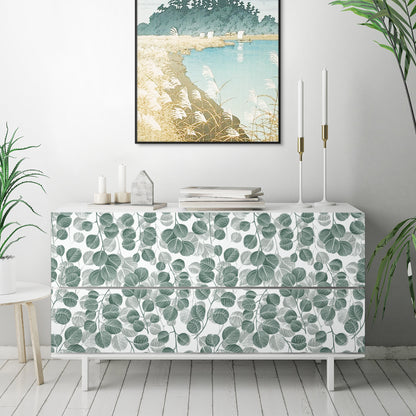Abyssaly Peel and Stick Wallpaper Green Leaf Wallpaper 17.7" x 118"Self-adhesive Removable Floral Contact Paper for Cabinets Bedroom Living Room Decorative Wall