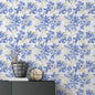 Abyssaly Blue Floral Wallpaper Peel and Stick Wallpaper 17.3"×118" Self Adhesive Removable Wallpaper Vintage Flower Vinyl Wall Paper