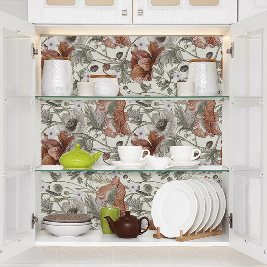 UMIGGEE Floral Peel and Stick Wallpaper Vintage Floral Contact Paper 17.7-in" x 118-in Textured Boho Floral Wallpaper