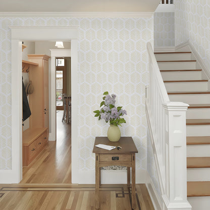 Abyssaly Peel and Stick Wallpaper 17.3"×118" Beige Leaf Self-Adhesive Removable Modern Wallpaper for Home Decor