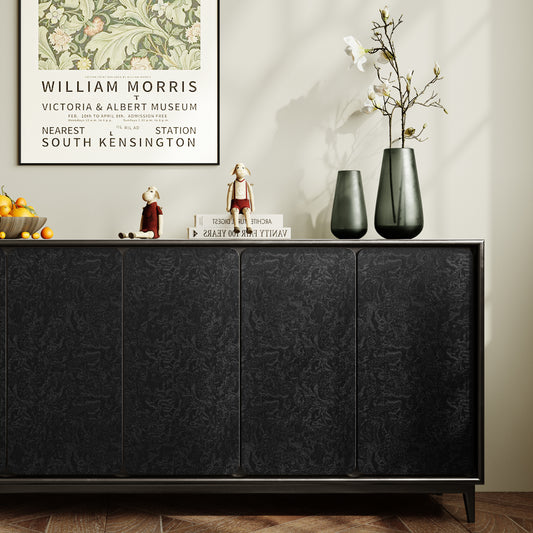 Abyssaly Black Peel and Stick wallpaper 15.7"×118" Removable Contact Paper for Bedroom Contertop