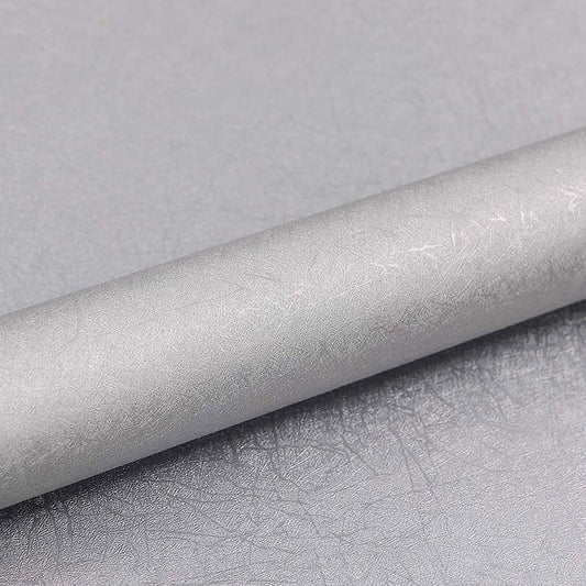 Abyssaly 15.7" x 118"Silver Gray Silk WallpaperPeel and Stick Wallpaper Removable Self Adhesive Wallpaper Solid Color Texture Removable Contact Wallpaper for Kitchen Bedroom Closet