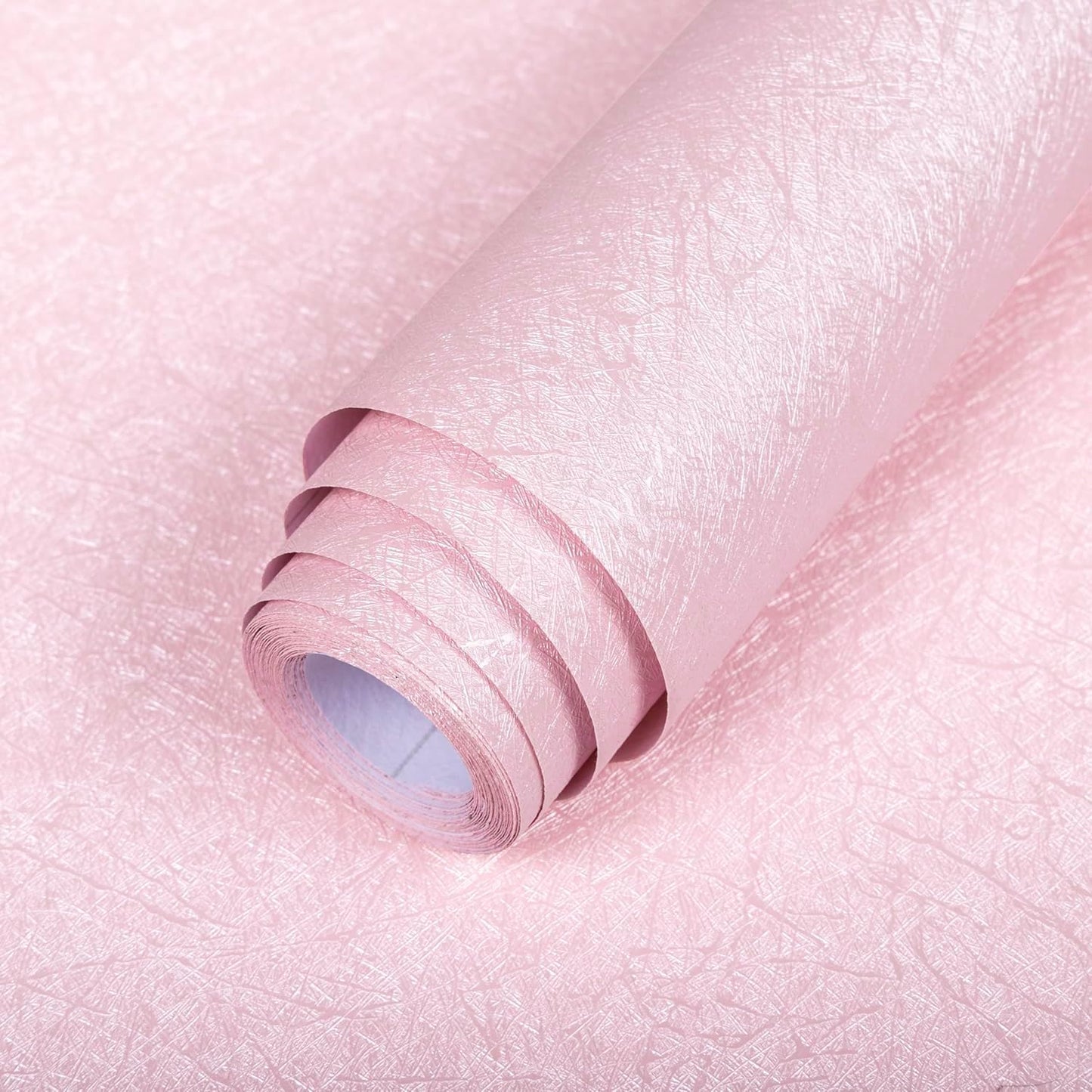 Abyssaly 23.6" x 118"Peel and Stick Wallpaper Pink Embossed Texture Self Adhesive Vinyl Film Furniture Countertop Shelf Contact Paper Silk