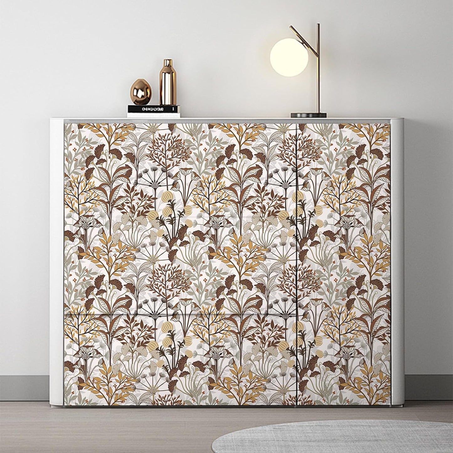 Abyssaly Floral Peel and Stick Wallpaper Removable Leaves Wallpaper 17.7"×118" Self-Adhesive Wall Paper Vinly Waterproof