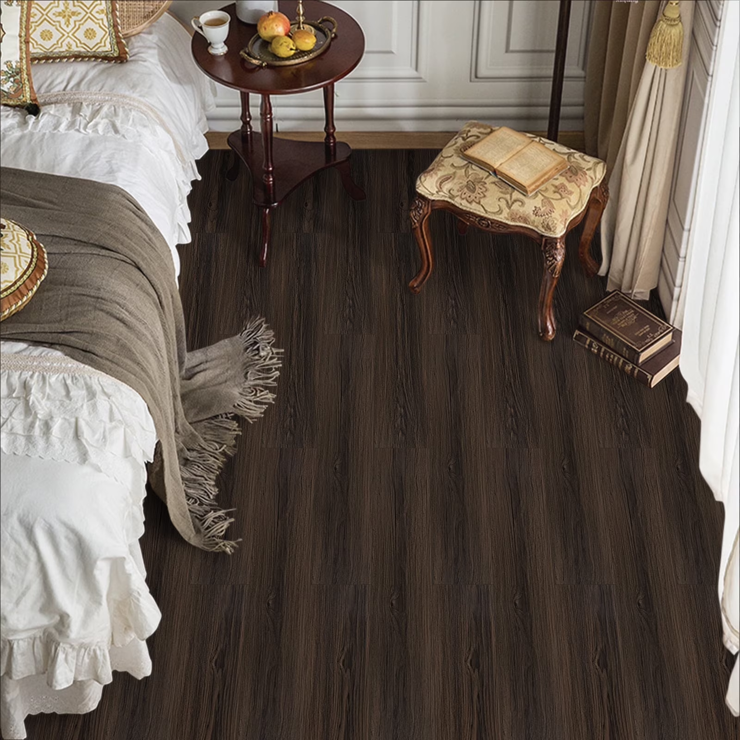 Lxcreat 35" x 6" Natural Grey Vinyl Floor Tiles 26.25 sq ft, for Bathroom Kitchen 18 Piece