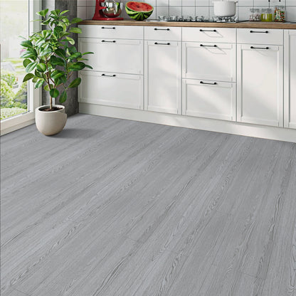 UMIGGEE Gray Peel and Stick Vinyl Flooring Roll 17.7-in x 118-in/14.5 Sq.Ft Thicken Self-Adhesive Vinyl Wood Grain Floor Wear-Resistant Easy DIY Install Home Decor