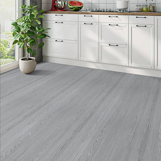 UMIGGEE Gray Peel and Stick Vinyl Flooring Roll 17.7-in x 118-in/14.5 Sq.Ft Thicken Self-Adhesive Vinyl Wood Grain Floor Wear-Resistant Easy DIY Install Home Decor