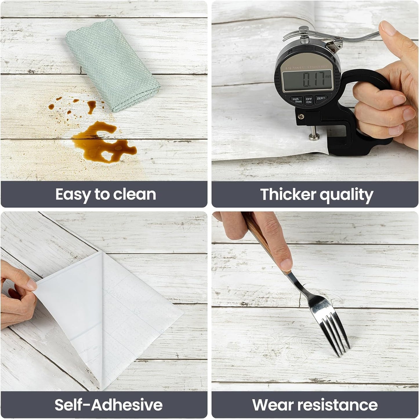 Abyssaly White Gray Wood Shiplap Wallpaper 17.7" x 78.7" Peel and Stick Wallpaper Self-Adhesive Removable Contact Paper for Home Decoration