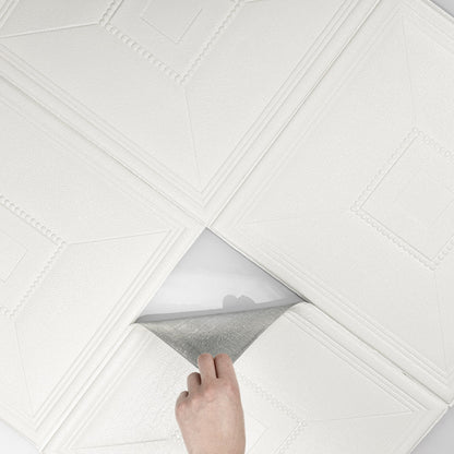 Abyssaly Peel and Stick Ceiling Tile 13.7" x 13.7" 16 Pcs White Ceiling Tile Coverage Area 21 sq.ft, Easy to Install for Ceiling and Wall, Plain White